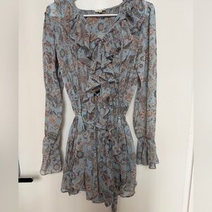 Light blue floral romper